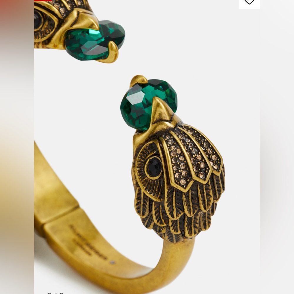 Kurt Geiger Gold and Green Parrot Bracelet - Picture 6 of 7